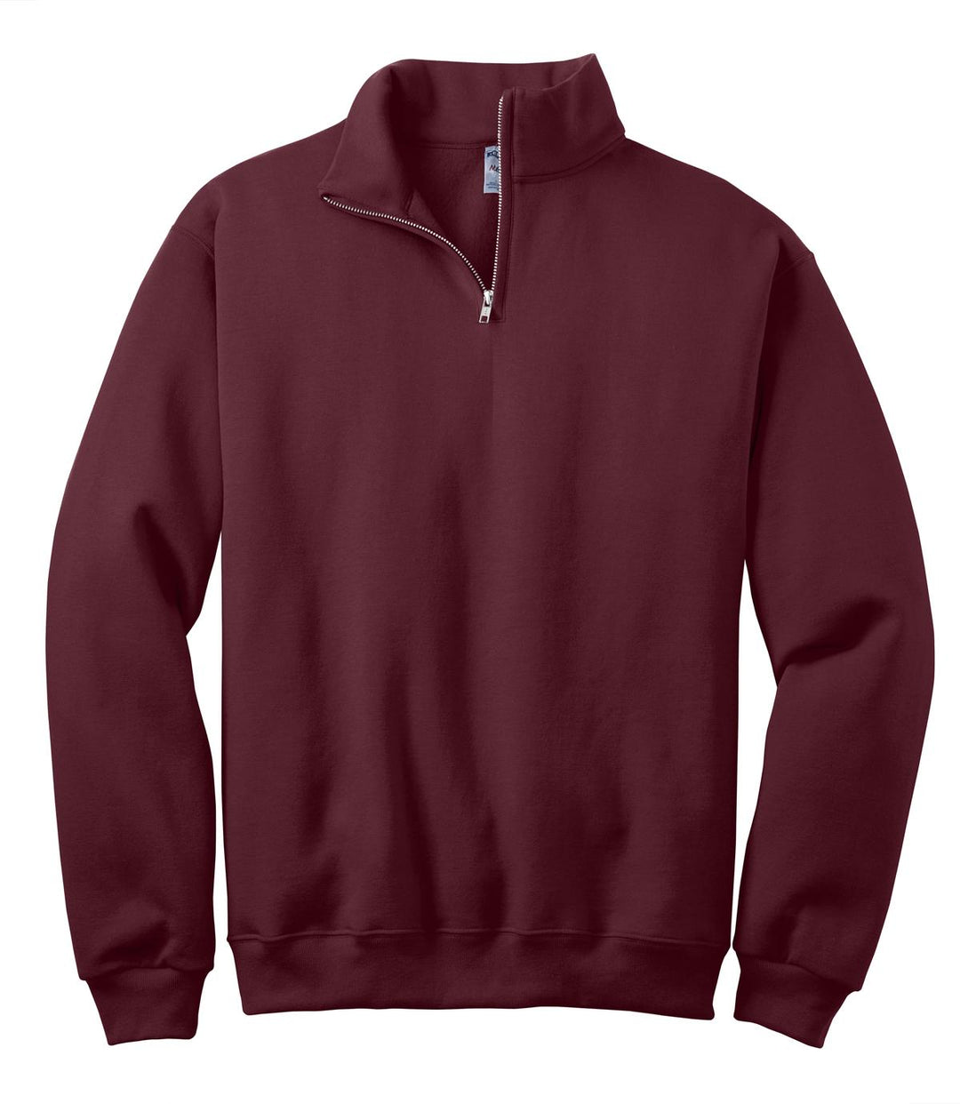 Front View of Maroon Jerzees - NuBlend 1/4-Zip Cadet Collar Sweatshirt. 995M