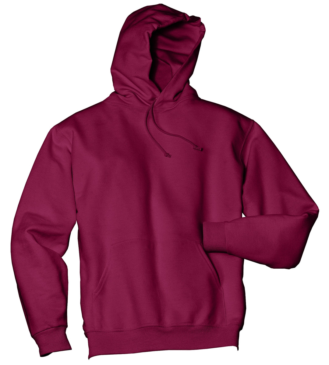 Front View of Maroon Jerzees NuBlend Pullover Hooded Sweatshirt. 996M