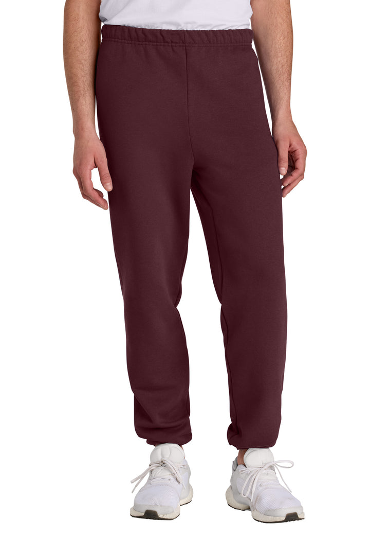 Front View of Maroon Jerzees - NuBlend Sweatpant. 973M