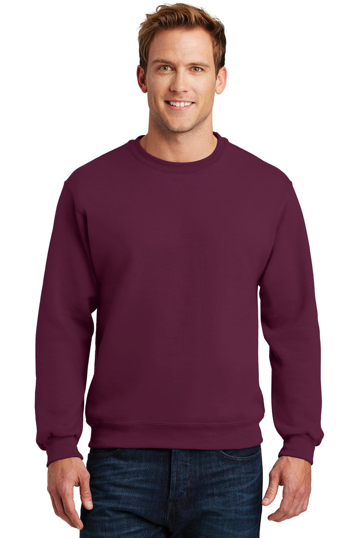 Front View of Maroon Jerzees Super Sweats NuBlend - Crewneck Sweatshirt. 4662M