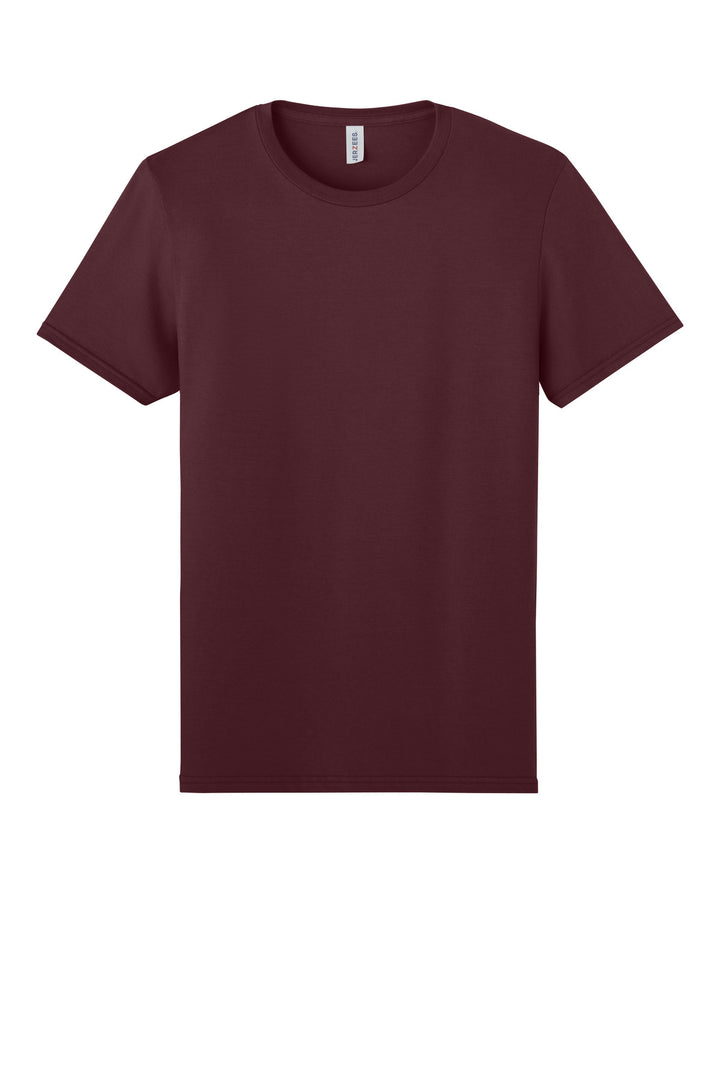 Front View of Maroon Jerzees Unisex Premium Combed Ring Spun Cotton Tee 570M