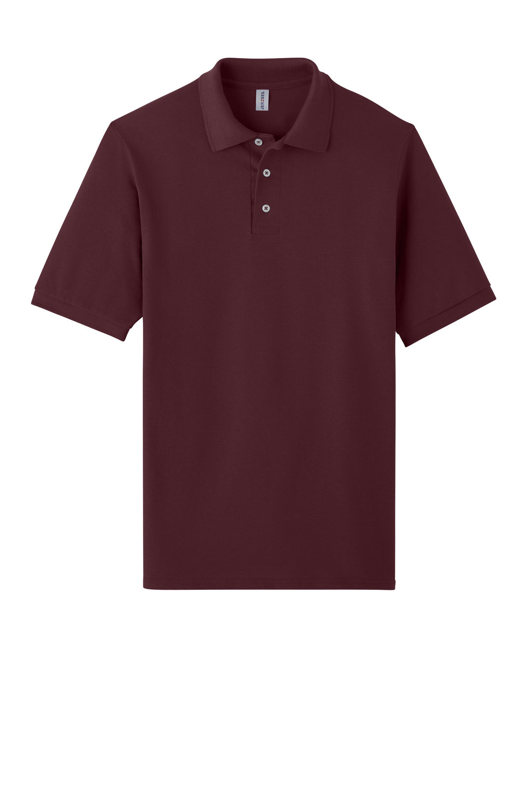 Front View of Maroon Jerzees Unisex Premium Ring Spun Cotton Pique Sport Shirt 443M