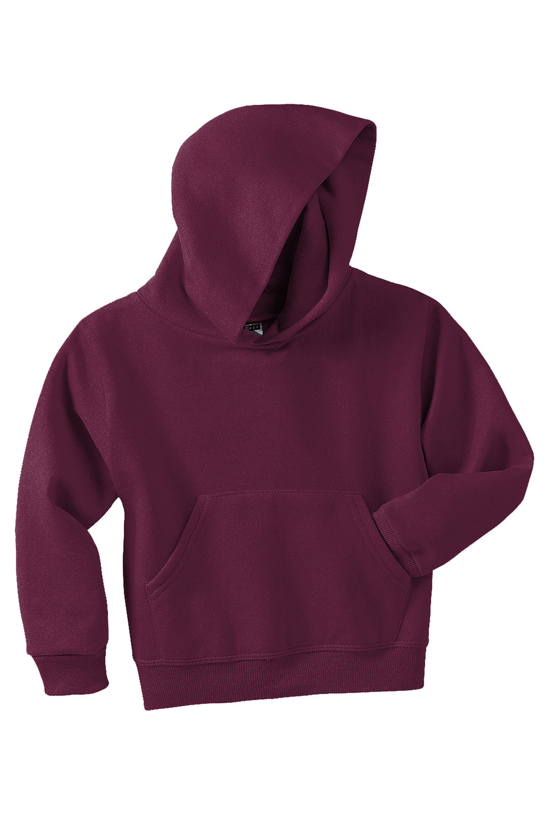 Front View of Maroon Jerzees - Youth NuBlend Pullover Hooded Sweatshirt. 996Y