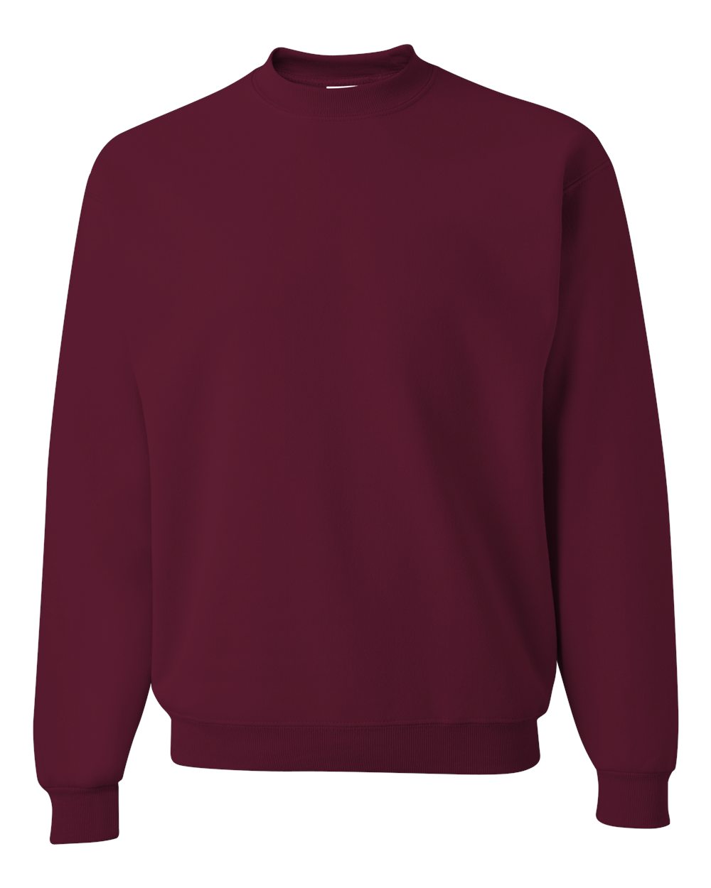 Front View of Maroon NuBlend® Crewneck Sweatshirt - 562MR