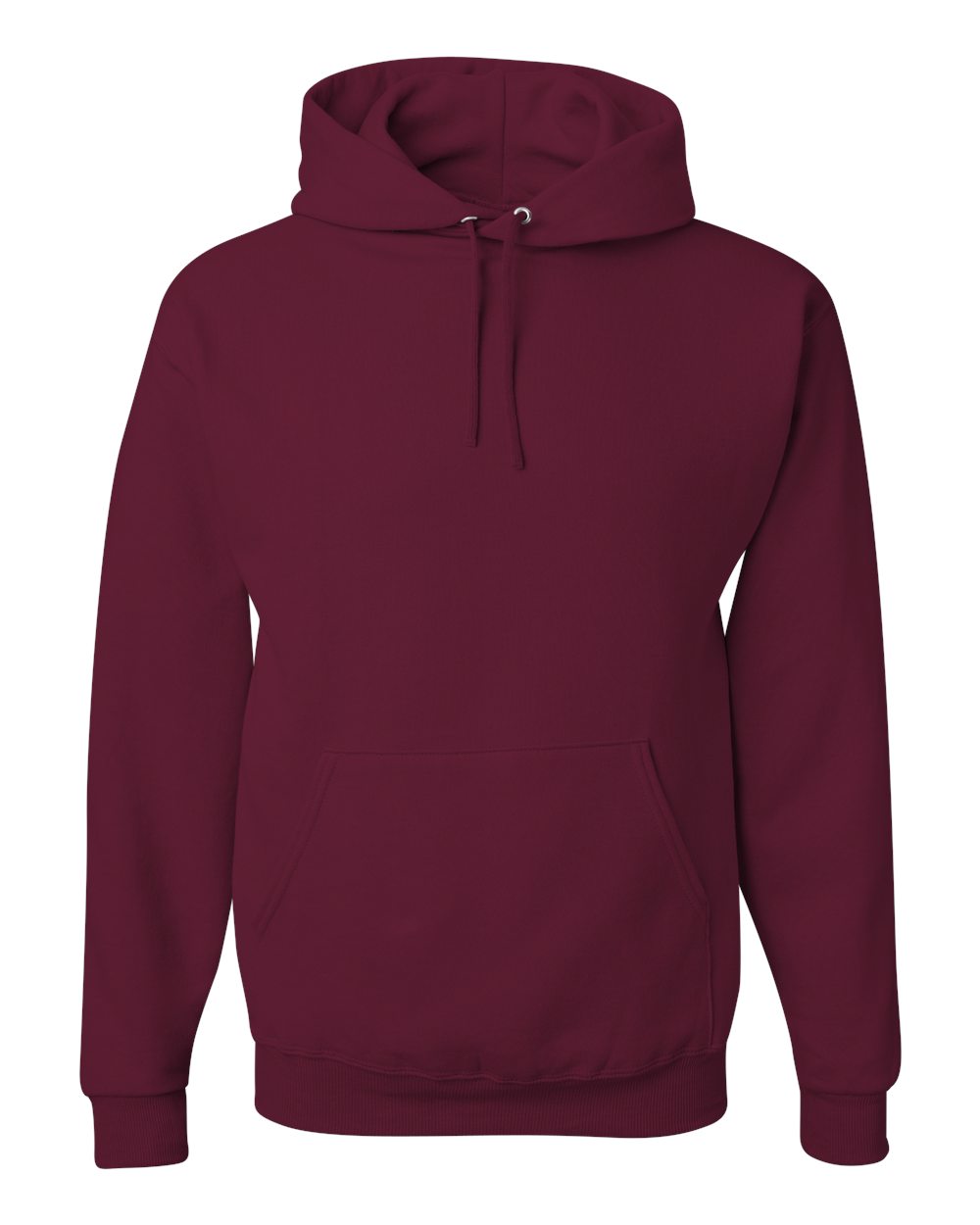 Front View of Maroon NuBlend® Hooded Sweatshirt - 996MR