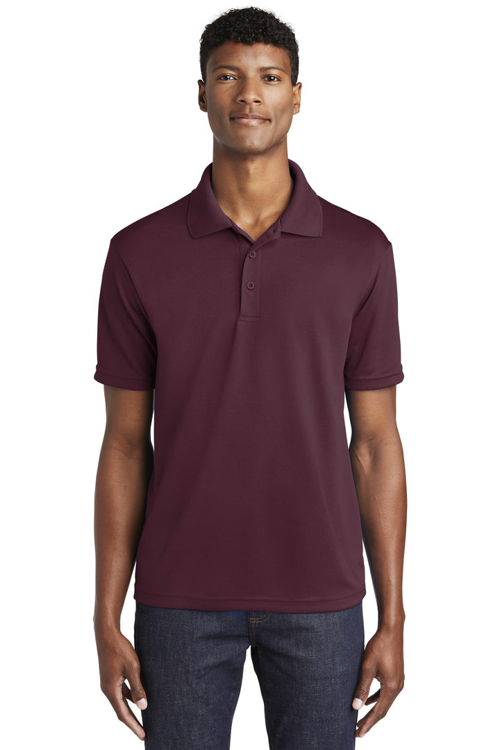 Front View of Maroon Sport-Tek PosiCharge RacerMesh Polo. ST640