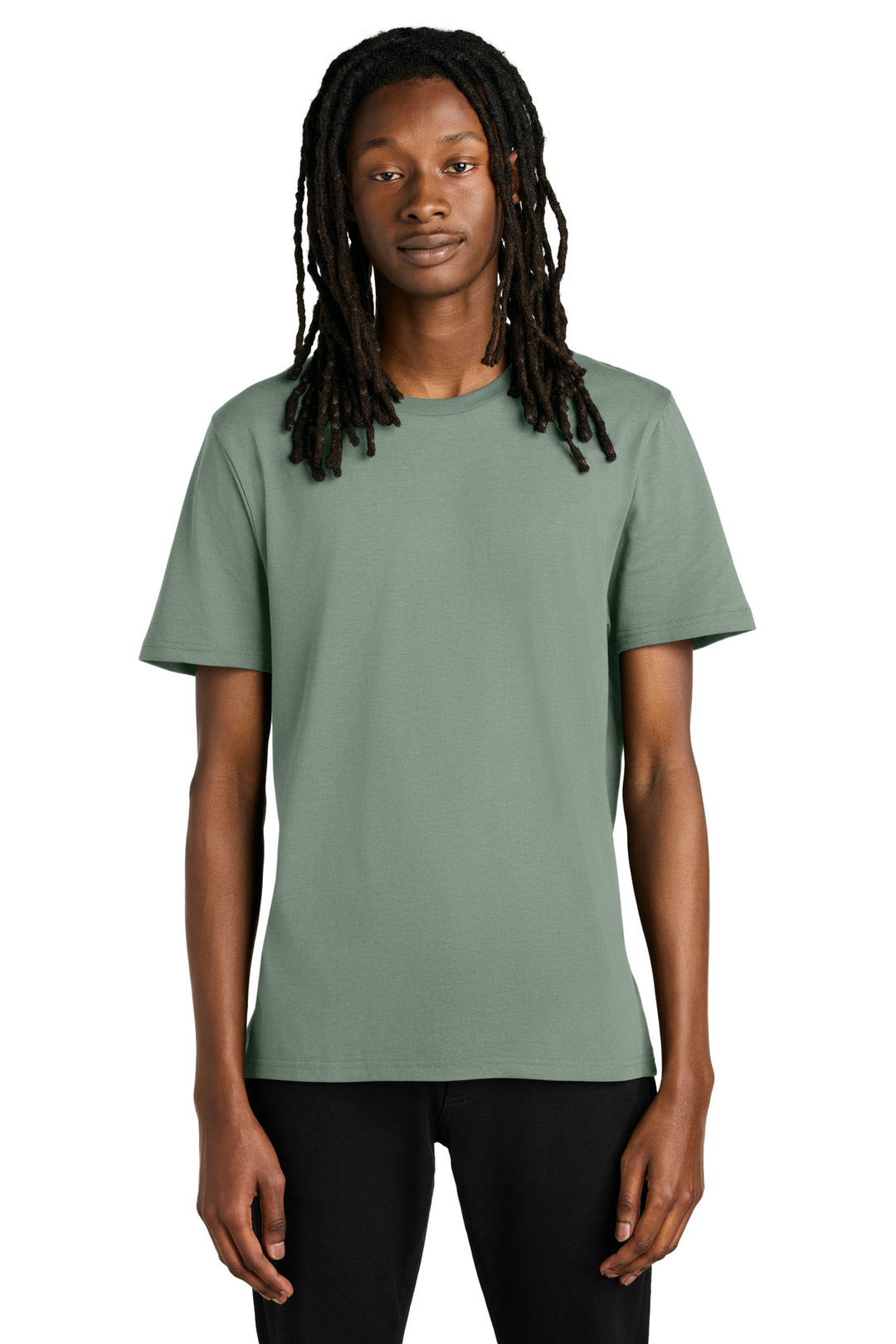 Front View of MatchaGrn Allmade Unisex Organic Cotton Tee. AL2100