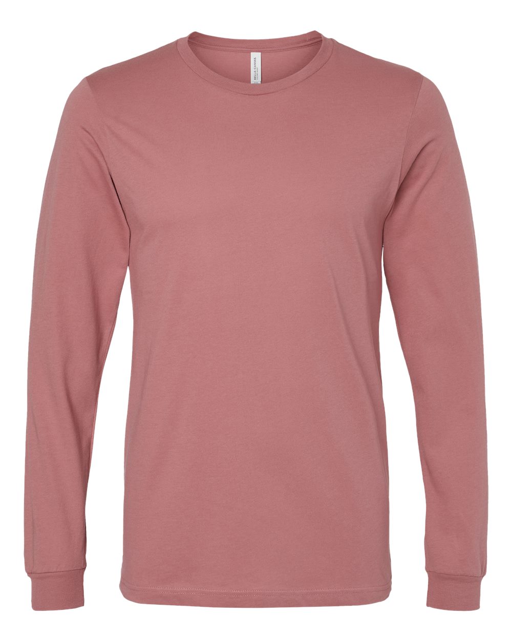 Front View of Mauve Jersey Long Sleeve Tee - 3501