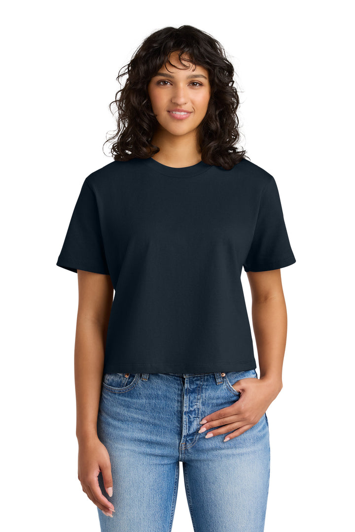 Front View of MdntNavy Next Level Apparel Women's Heavyweight Boxy Tee NL7610