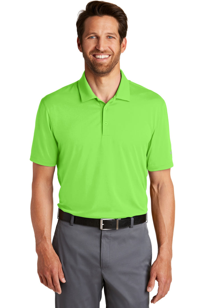 Front View of Mean Green Nike Dri-FIT Legacy Polo. 883681