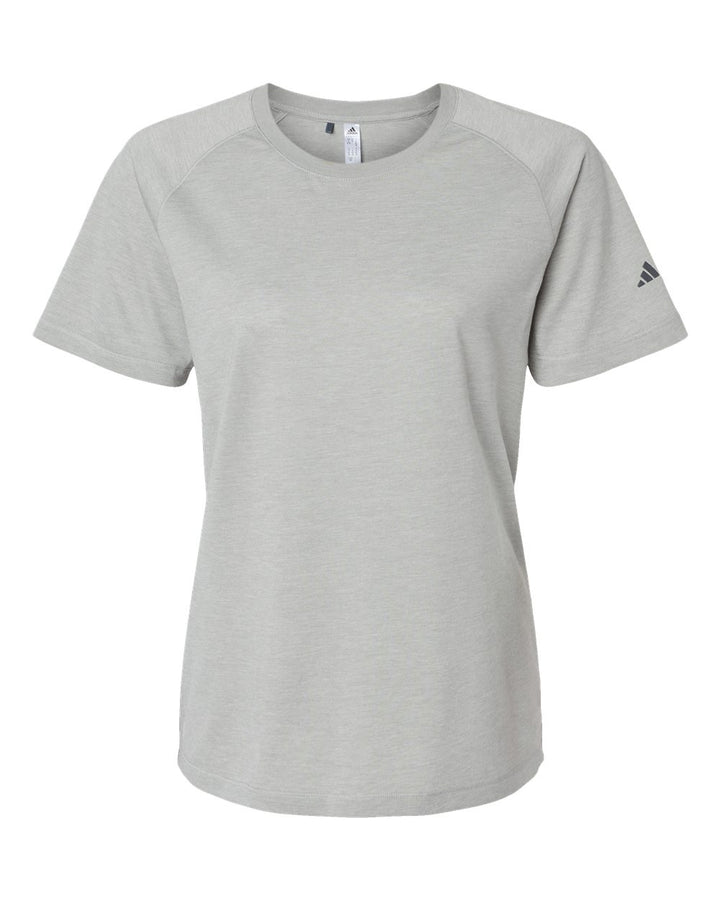 Front View of Medium Grey Heather Women's Blended T-Shirt - A557