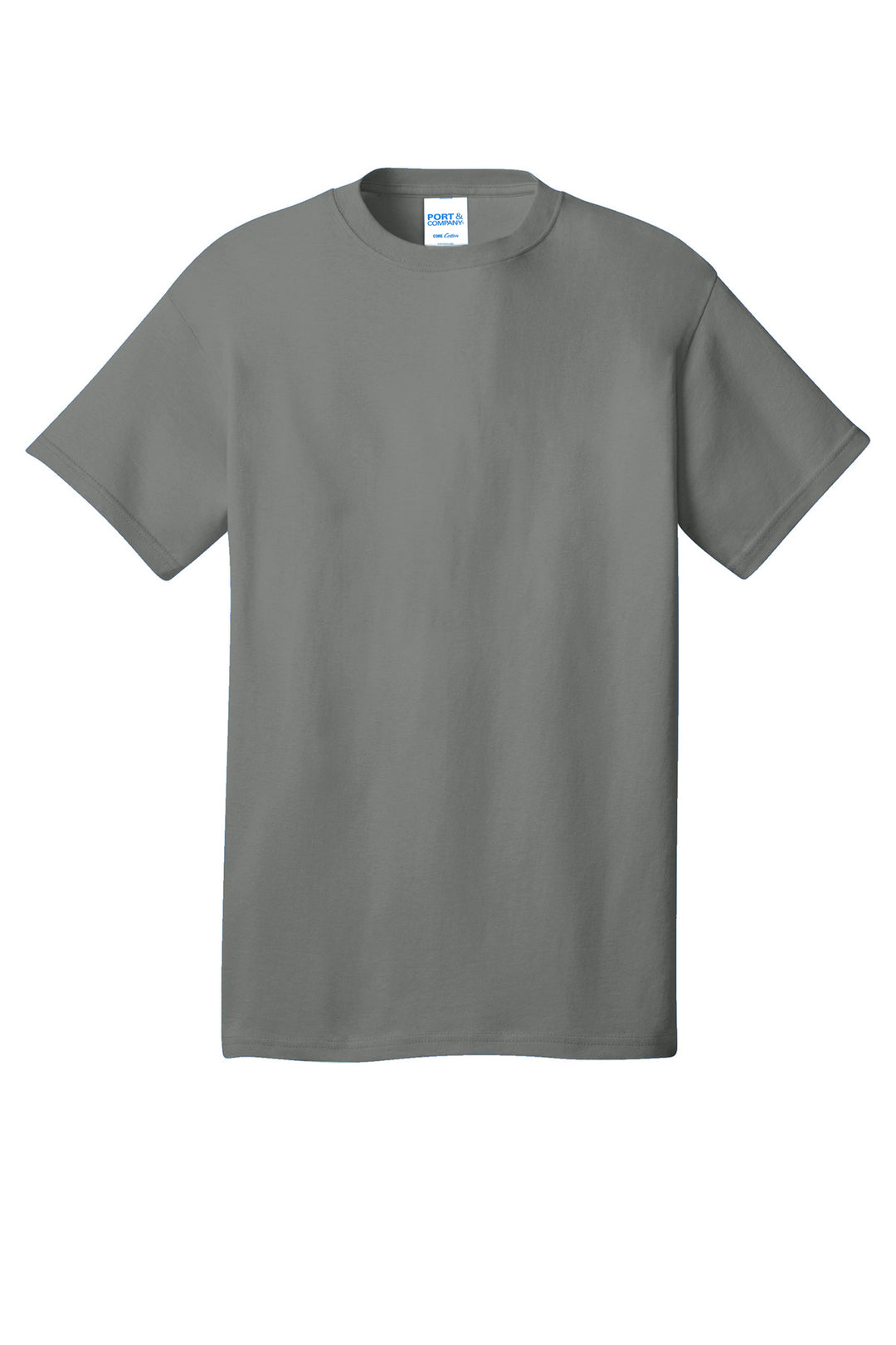 Front View of Medium Grey Port & Company - Core Cotton Tee. PC54