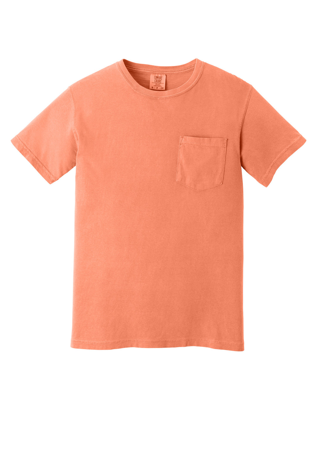 Front View of Melon COMFORT COLORS Heavyweight Ring Spun Pocket Tee. 6030