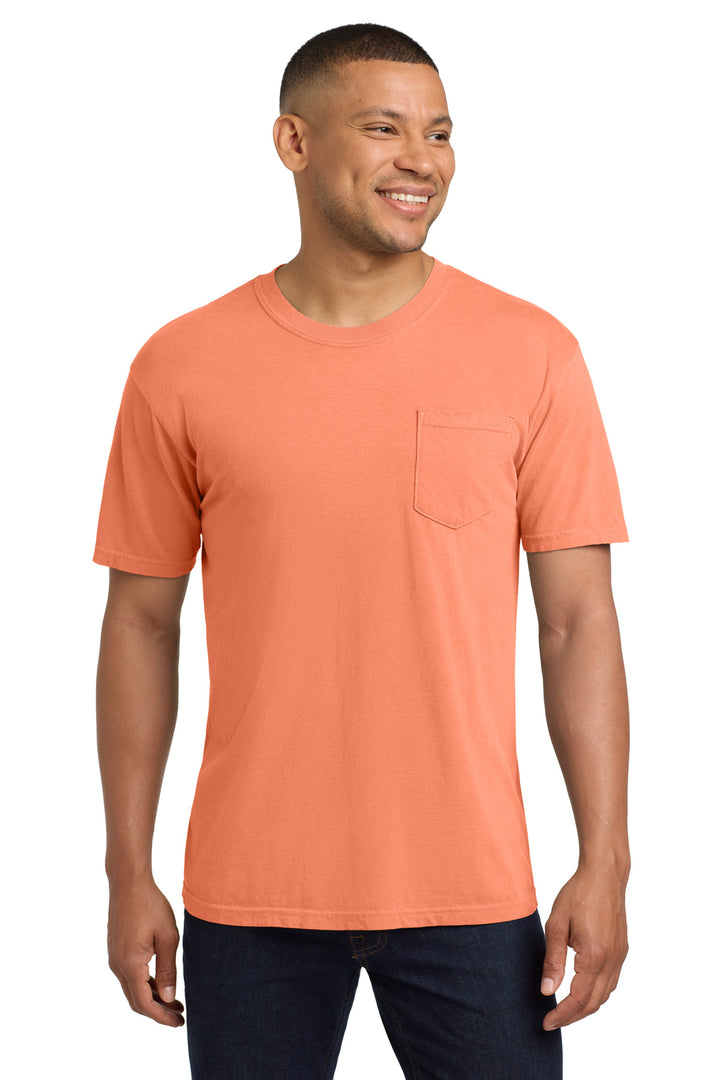 Front View of Melon COMFORT COLORS Heavyweight Ring Spun Pocket Tee. 6030
