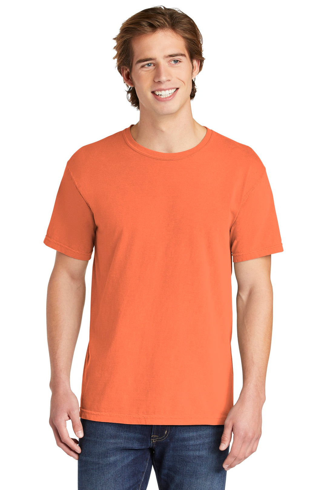 Front View of Melon COMFORT COLORS Heavyweight Ring Spun Tee. 1717