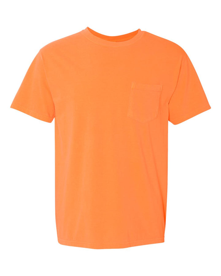 Front View of Melon Garment-Dyed Heavyweight Pocket T-Shirt - 6030
