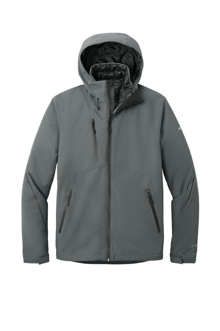 Front View of Metal Grey Eddie Bauer WeatherEdge Plus 3-in-1 Jacket. EB556