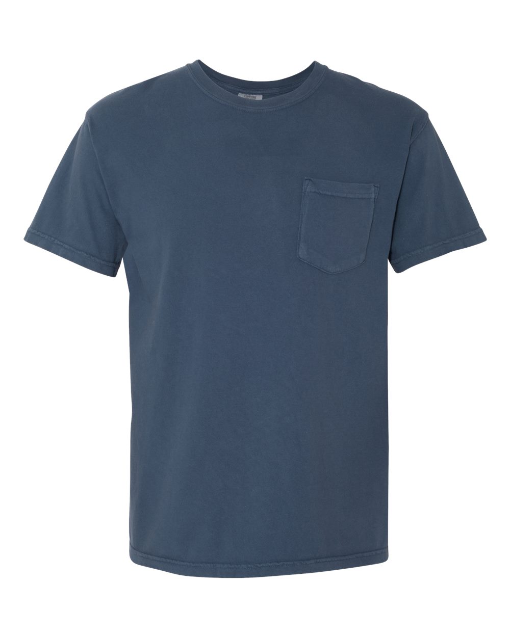 Front View of Midnight Garment-Dyed Heavyweight Pocket T-Shirt - 6030