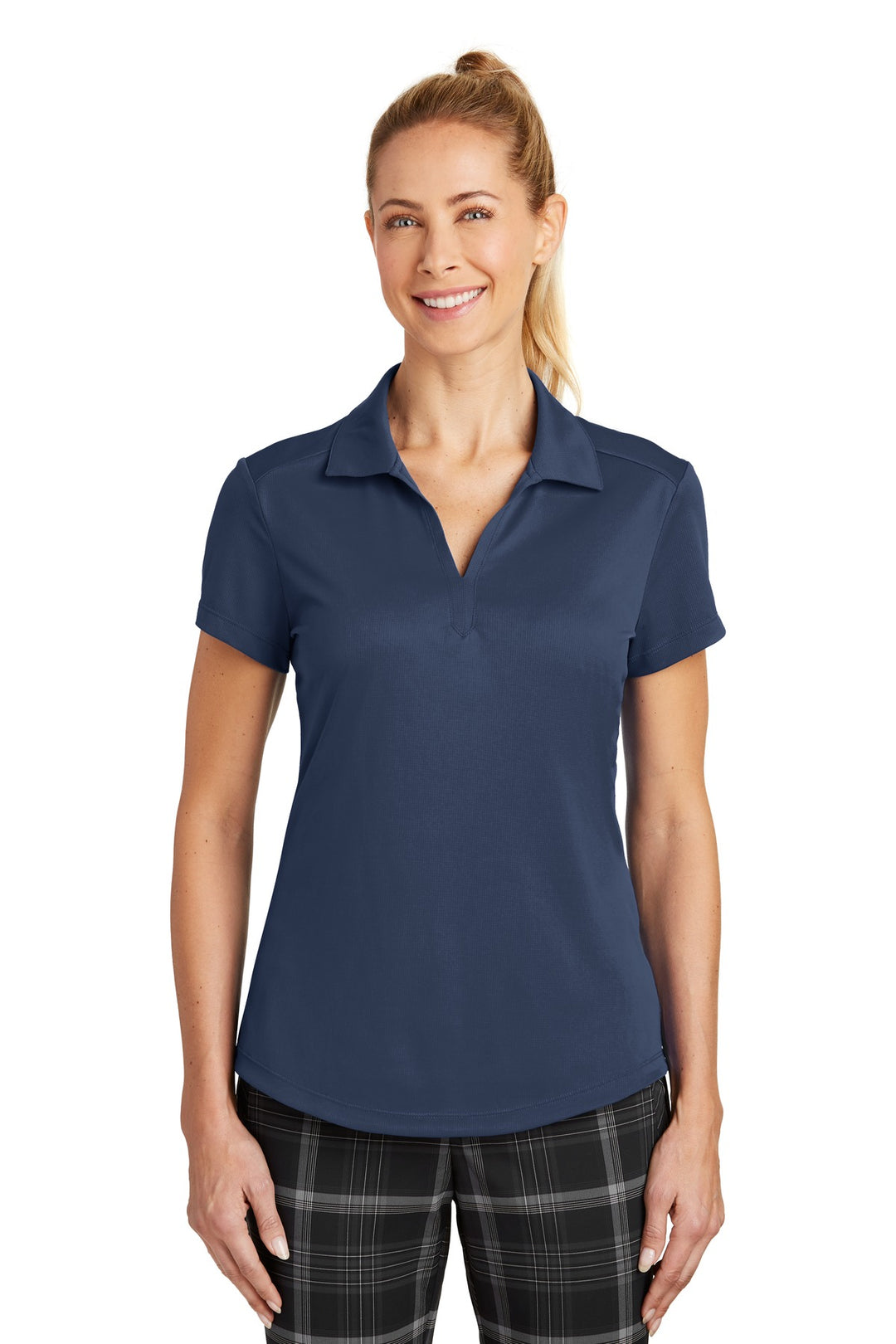 Front View of Midnight Navy Nike Women's Dri-FIT Legacy Polo. 838957