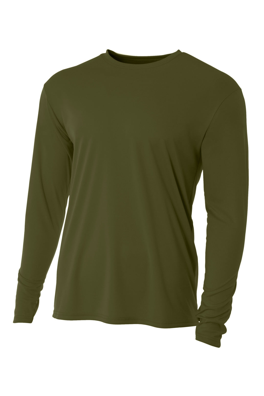 Front View of MilGreen A4 Cooling Performance Long Sleeve Tee A4N3165