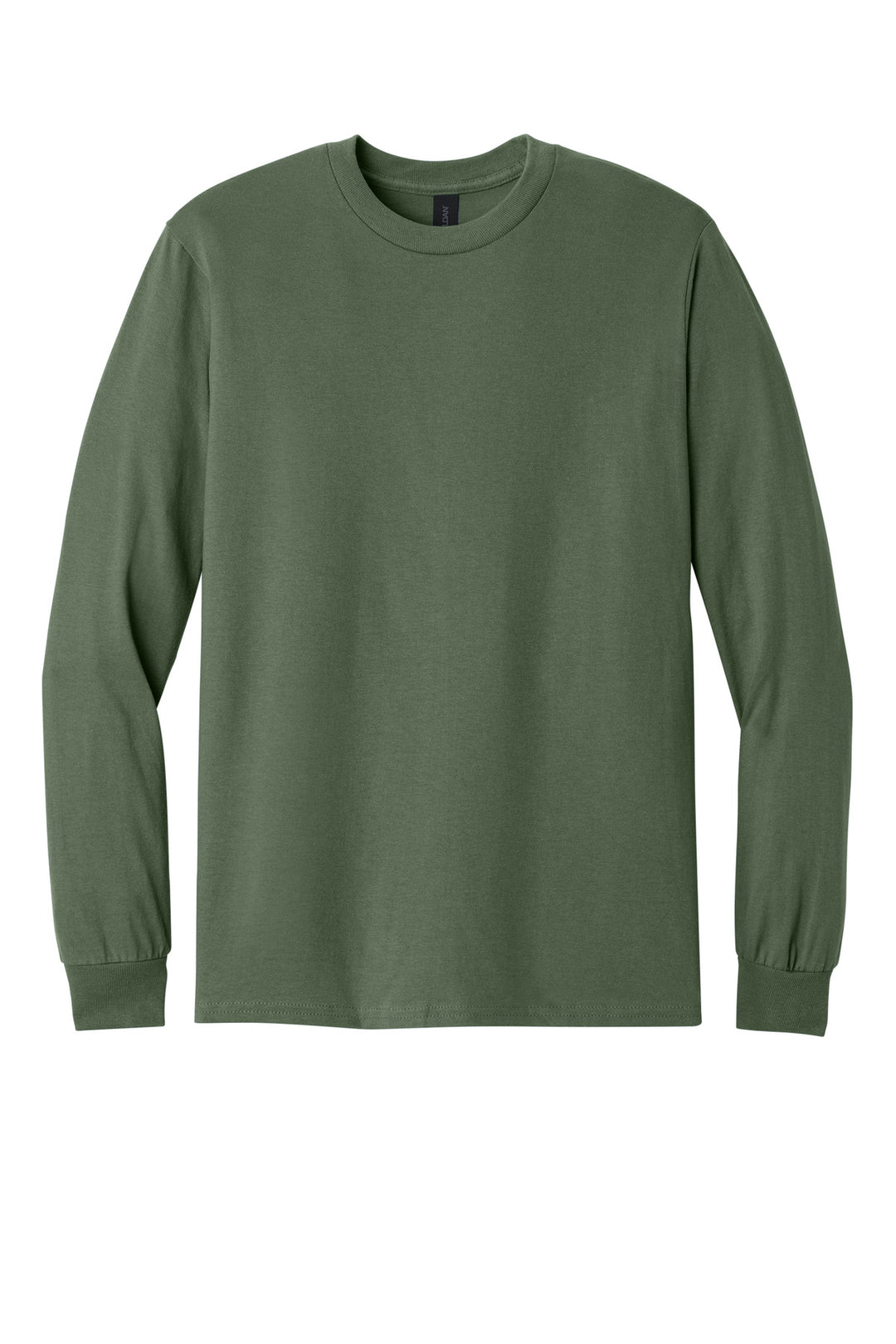 Front View of MilGreen Gildan - Heavy Cotton 100% Cotton Long Sleeve T-Shirt. 5400
