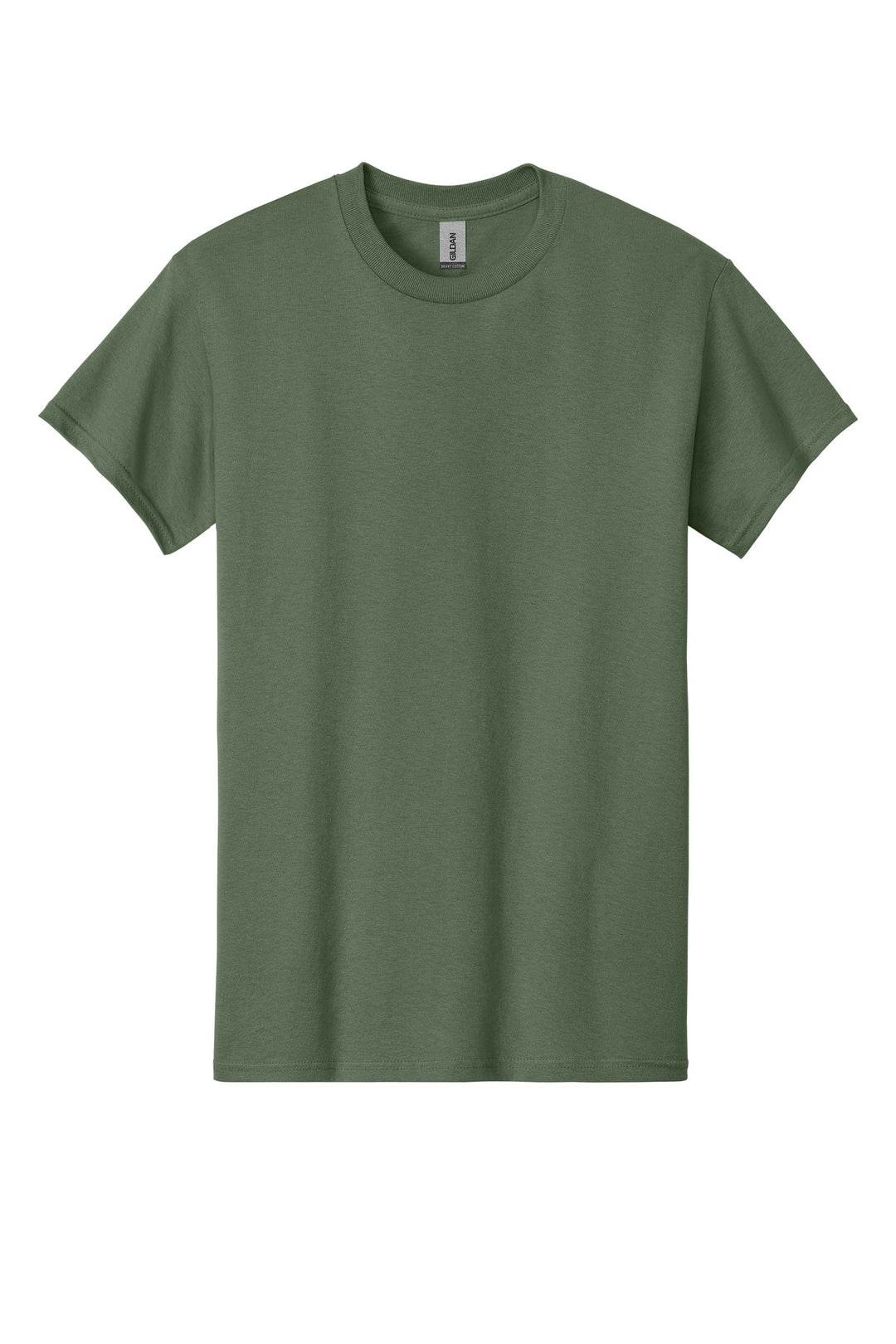 Front View of MilGreen Gildan - Heavy Cotton 100% Cotton T-Shirt. 5000