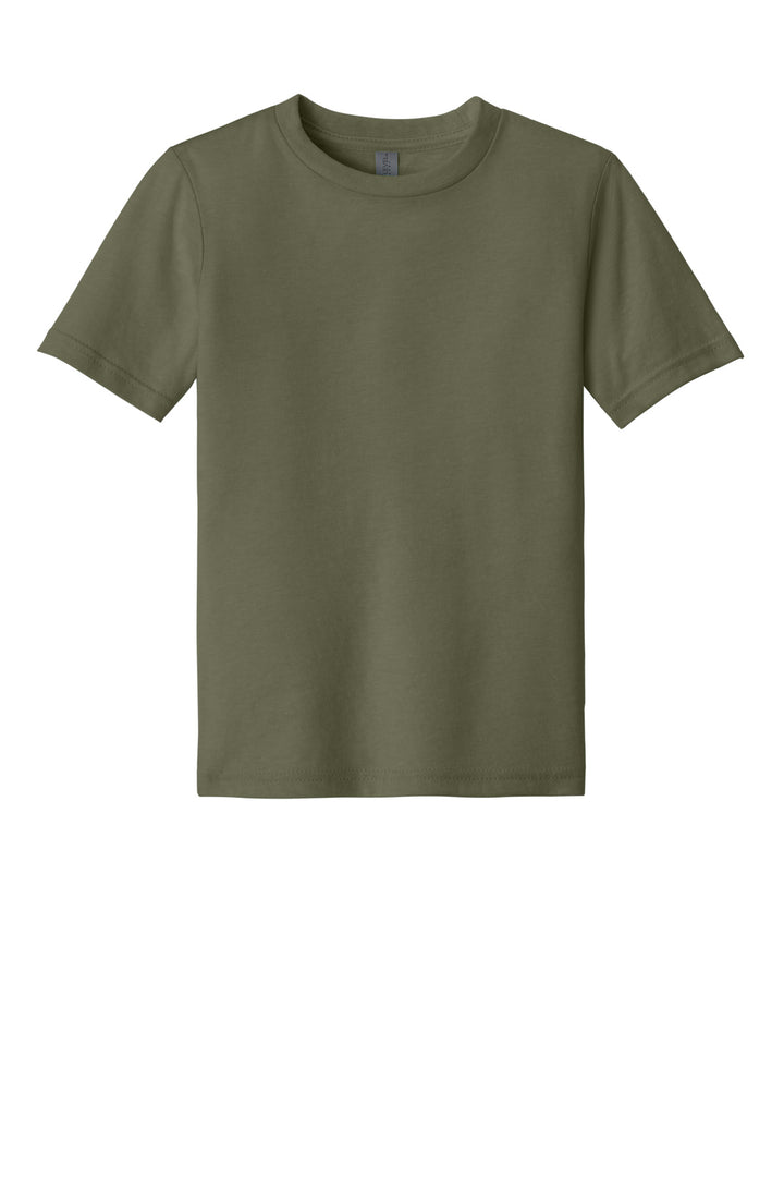 Front View of MilGreen Next Level Apparel Youth CVC Tee NL3312