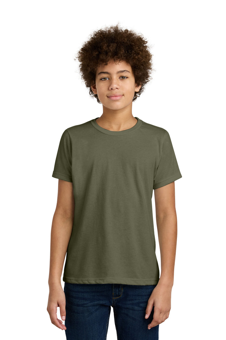 Front View of MilGreen Next Level Apparel Youth CVC Tee NL3312