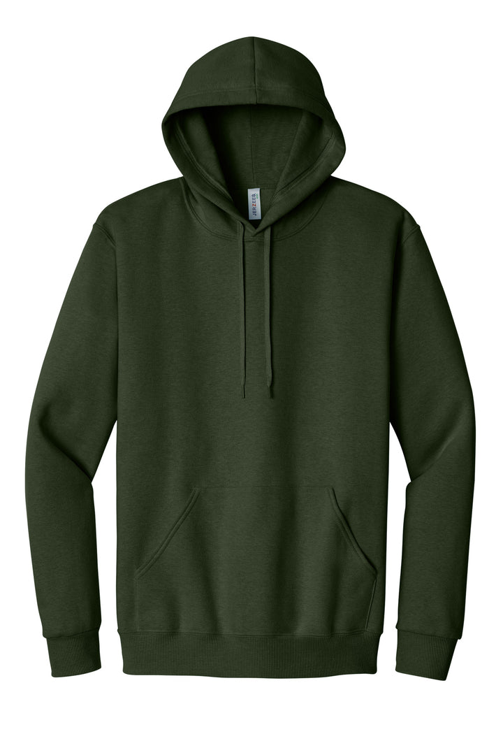 Front View of MilGrnHtr Jerzees Eco Premium Blend Pullover Hooded Sweatshirt 700M