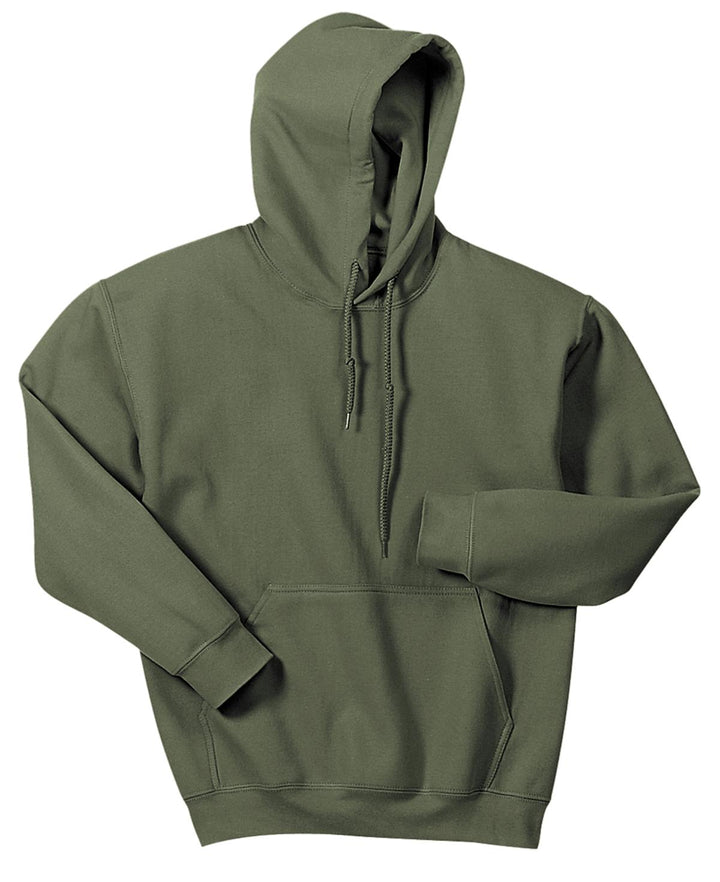 Front View of Military Green Gildan - Heavy Blend Hooded Sweatshirt. 18500