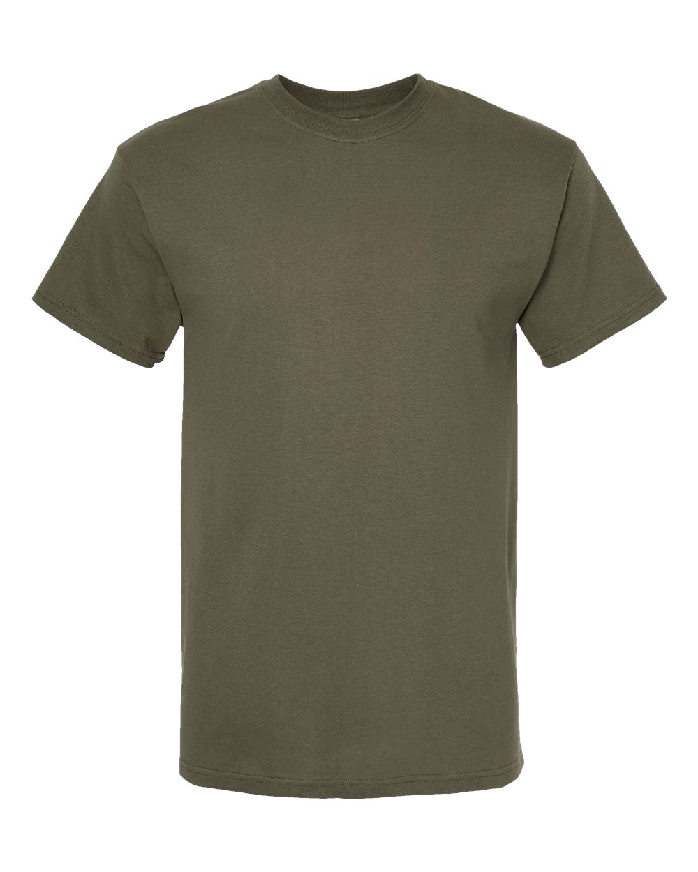 Front View of Military Green Gold Soft Touch T-Shirt - 4800