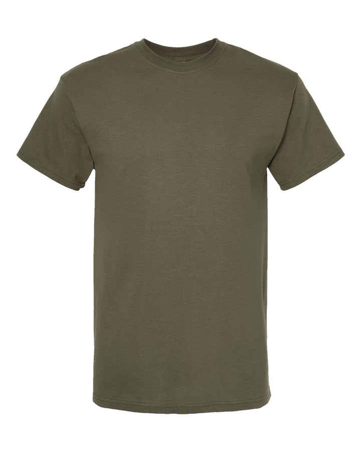 Front View of Military Green Gold Soft Touch T-Shirt - 4800