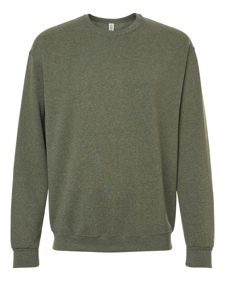 Front View of Military Green Heather NuBlend® Crewneck Sweatshirt - 562MR