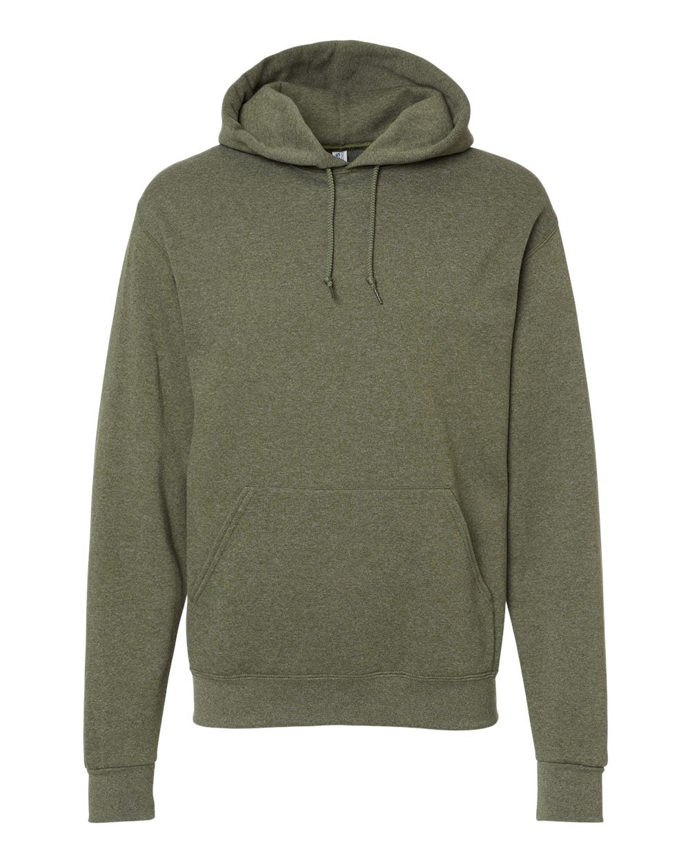Front View of Military Green Heather NuBlend® Hooded Sweatshirt - 996MR