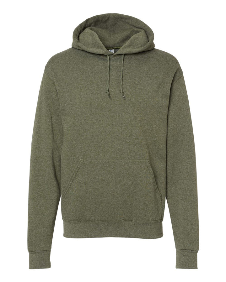 Front View of Military Green Heather NuBlend® Hooded Sweatshirt - 996MR