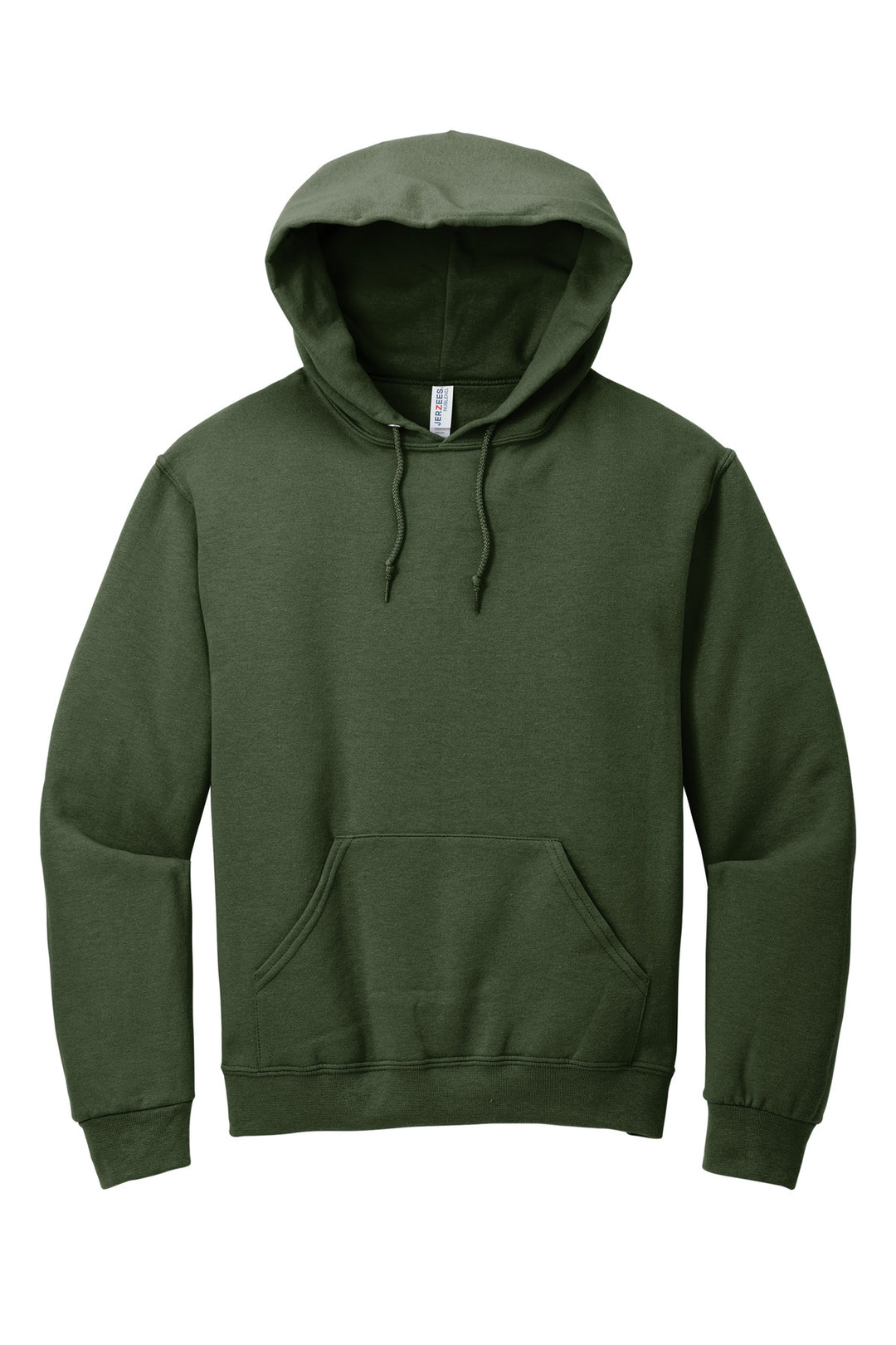 Front View of Military Green Jerzees NuBlend Pullover Hooded Sweatshirt. 996M