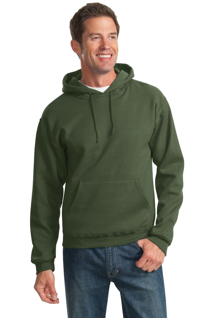 Front View of Military Green Jerzees NuBlend Pullover Hooded Sweatshirt. 996M