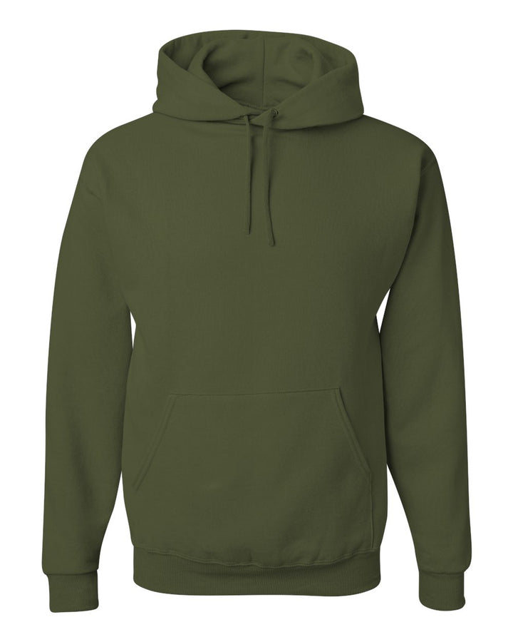 Front View of Military Green NuBlend® Hooded Sweatshirt - 996MR