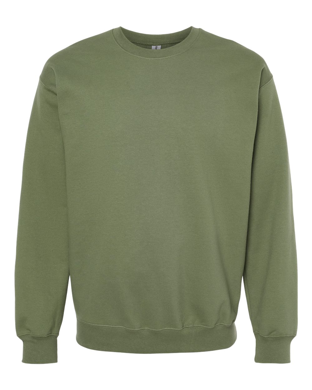 Front View of Military Green Softstyle® Midweight Crewneck Sweatshirt - SF000