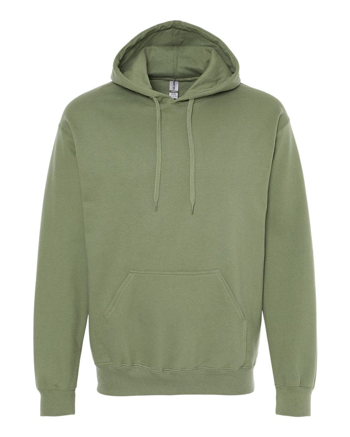 Front View of Military Green Softstyle® Midweight Hooded Sweatshirt - SF500