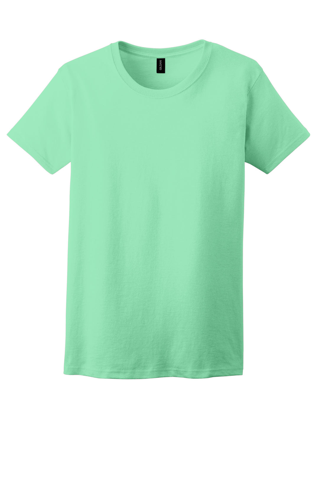 Front View of Mint Green Gildan Women's Ultra Cotton 100% US Cotton T-Shirt. 2000L