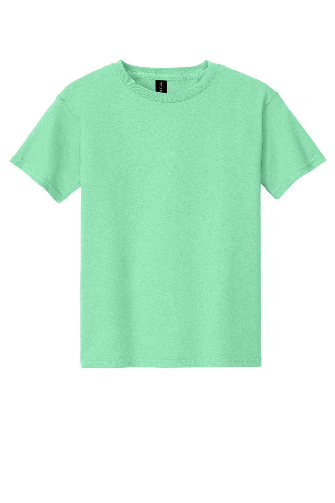 Front View of Mint Green Gildan - Youth Heavy Cotton 100% Cotton T-Shirt. 5000B
