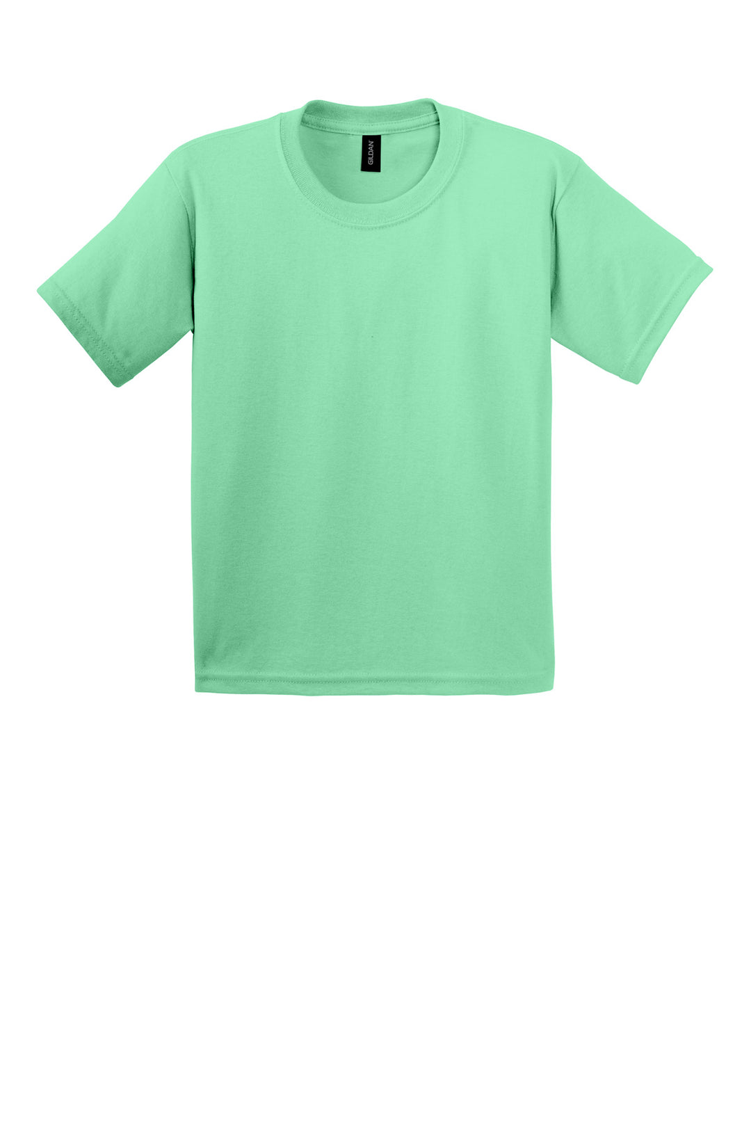 Front View of Mint Green Gildan - Youth Ultra Cotton 100% US Cotton T-Shirt. 2000B