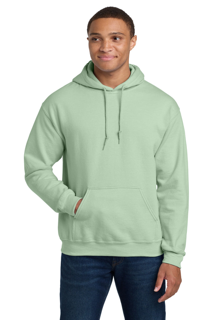 Front View of MintGreen Gildan - Heavy Blend Hooded Sweatshirt. 18500