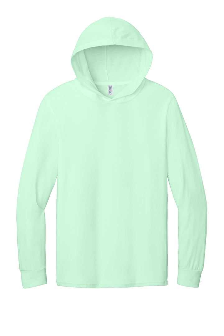 Front View of MintToBe Jerzees Classics Unisex Cotton Long Sleeve Hooded T-Shirt 363LH