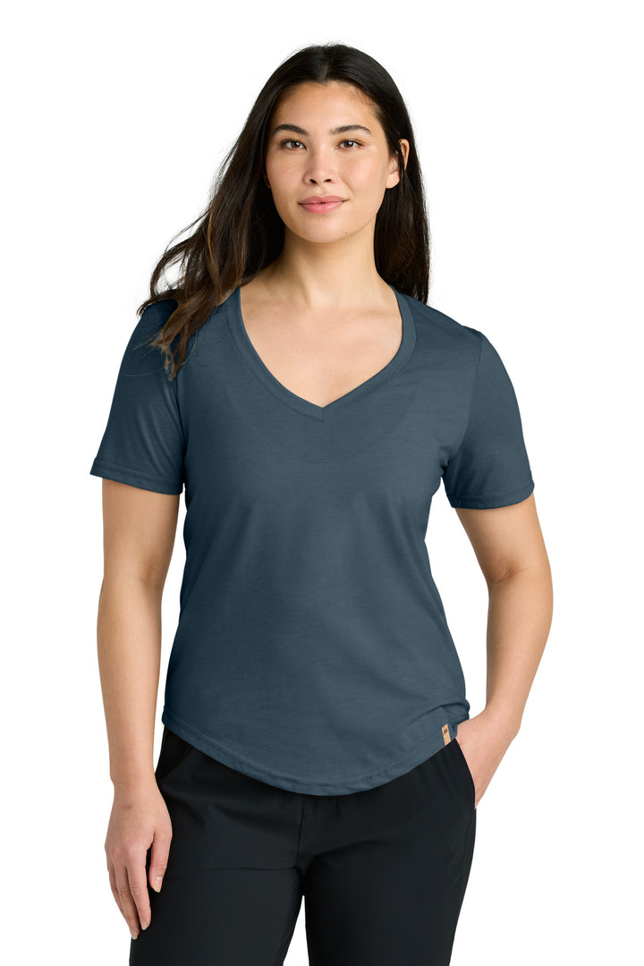 Front View of MnlitOcnHt tentree Women's TreeBlend V-Neck T-Shirt TTCW5646