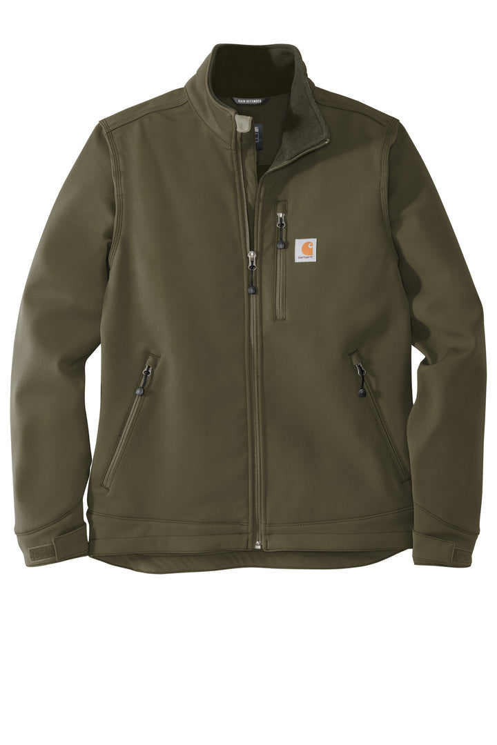 Front View of Moss Carhartt Crowley Soft Shell Jacket. CT102199