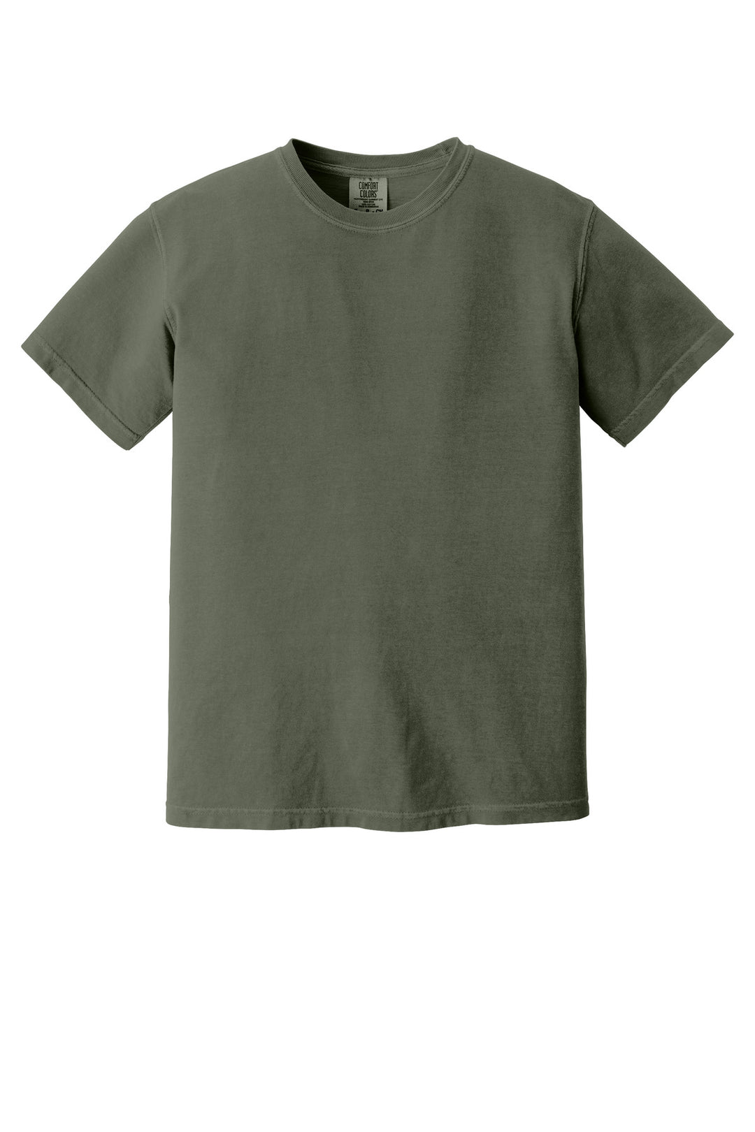 Front View of Moss COMFORT COLORS Heavyweight Ring Spun Tee. 1717