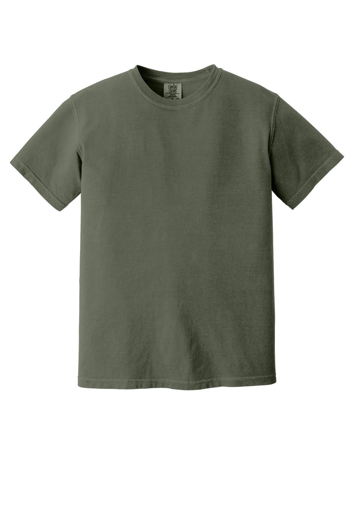 Front View of Moss COMFORT COLORS Heavyweight Ring Spun Tee. 1717