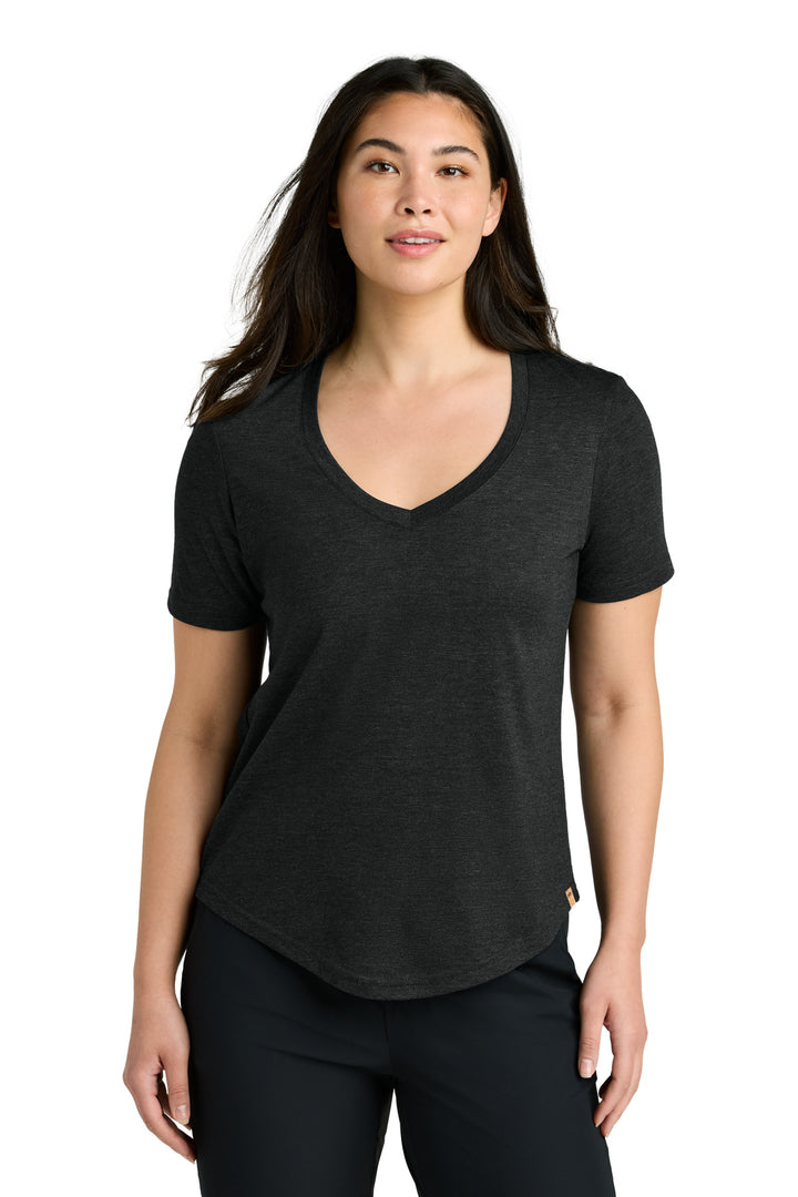 Front View of MtoriteBkH tentree Women's TreeBlend V-Neck T-Shirt TTCW5646